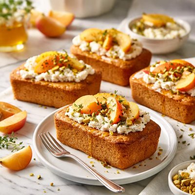 Image of Peach Ricotta Mini Loaves