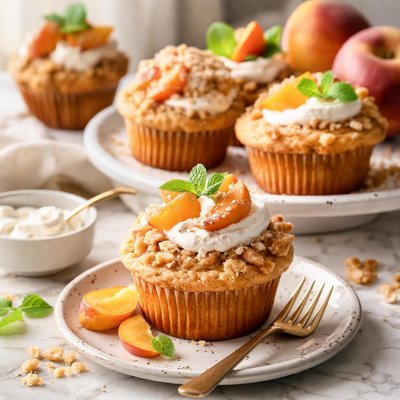Image of Peach Shortcake Muffins