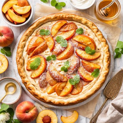 Image of Peach Sour Cream Pie