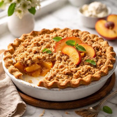 Image of Peach Streusel Pie