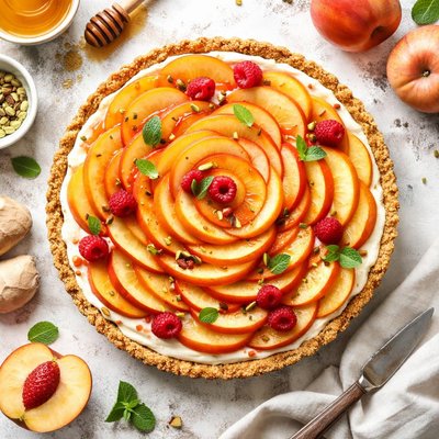Image of Peach Tart with a Ginger Crust