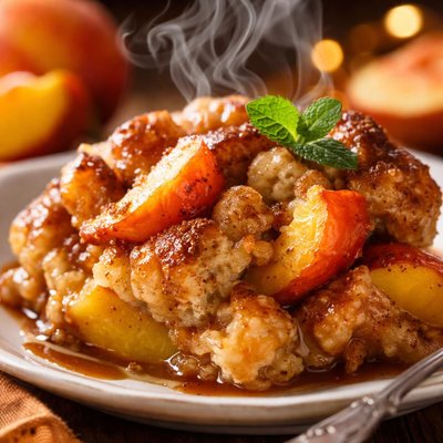Image of Peaches and Bread Pudding