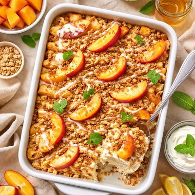 Image of Peaches and Cream Dessert Casserole