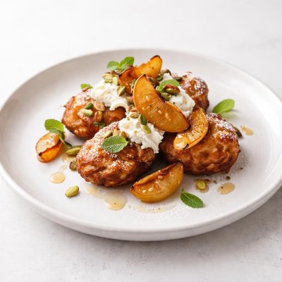 Image of Peaches W Ricotta Fritters