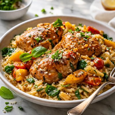 Image of Peachy Chicken with Orzo