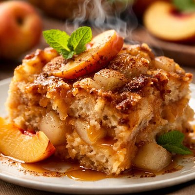 Image of Peachy Pear Bread Pudding