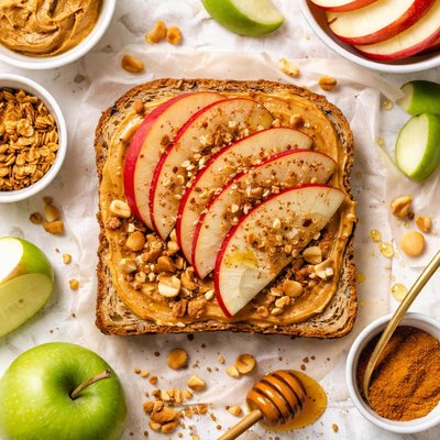 Image of Peanut and Apple Sandwich