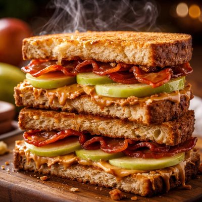 Image of Peanut Butter and Apple Bacon Sandwiches