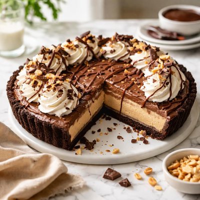 Image of Peanut Butter and Chocolate Mousse Pie