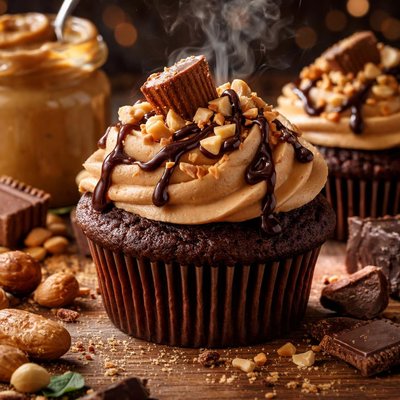 Image of Peanut Butter and Dark Fudge Brownie Cupcakes Mix