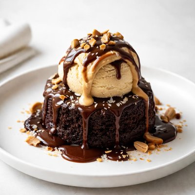 Image of Peanut Butter and Hot Fudge Pudding Cake