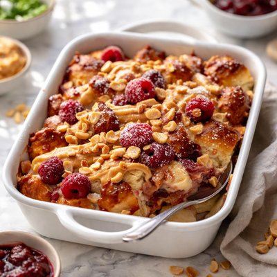 Image of Peanut Butter and Jelly Bread Pudding