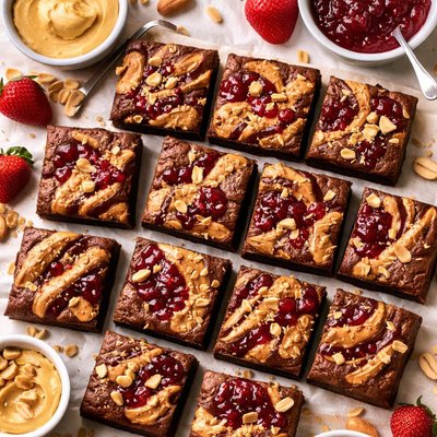 Image of Peanut Butter and Jelly Brownies