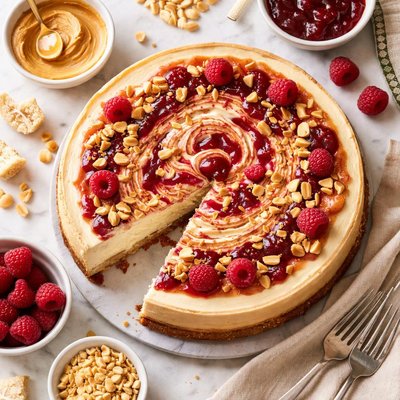 Image of Peanut Butter and Jelly Cheesecake Diabetic
