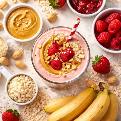 Image of Peanut Butter and Jelly Protein Smoothie