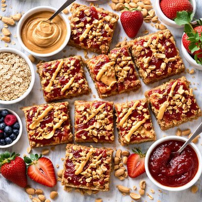 Image of Peanut Butter and Jelly Snack Bars Gluten Free