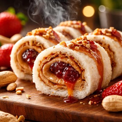 Image of Peanut Butter and Jelly Sushi Rolls