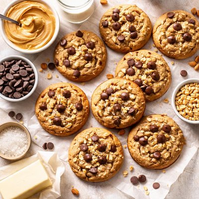 Image of Peanut Butter and Milk Chocolate Chip Cookies