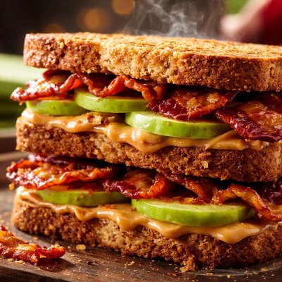 Image of Peanut Butter Apple Bacon Sandwiches