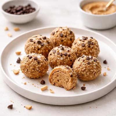 Image of Bolitas de mantequilla de cacahuete vegano