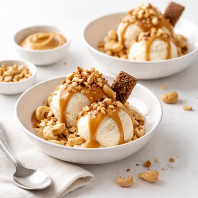 Image of Peanut Butter Cashew Sundaes