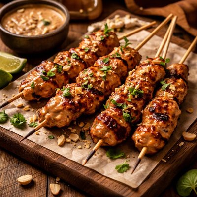 Image of Peanut Butter Chicken Skewers