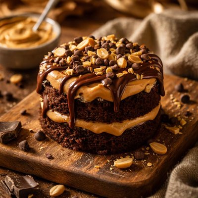 Image of Peanut Butter Chocolate Cake for One
