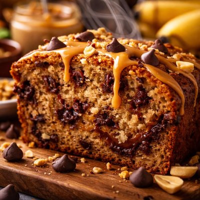 Image of Peanut Butter Chocolate Chip Banana Bread