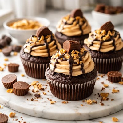 Image of Peanut Butter Chocolate Cupcakes