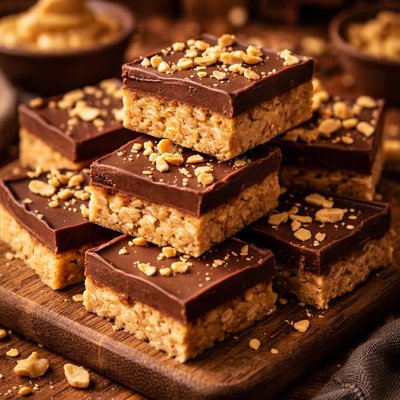 Image of Peanut Butter Chocolate No Bake Bars