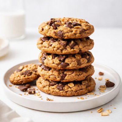 Image of Peanut Butter Chocolate Oatmeal Cookies