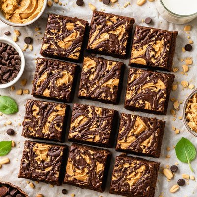 Image of Peanut Butter Chocolate Swirl Brownies