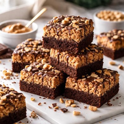 Image of Peanut Butter Crispy Brownies