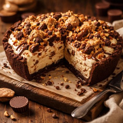 Image of Peanut Butter Cup Cookie Ice Cream Pie