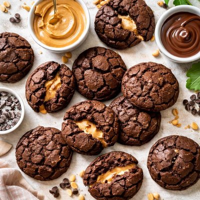 Image of Peanut Butter Filled Chocolate Cookies