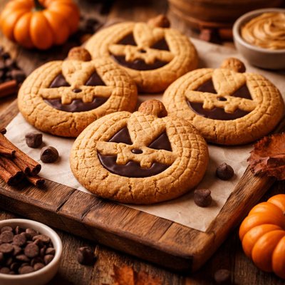 Image of Peanut Butter Jack O Lantern Cookies