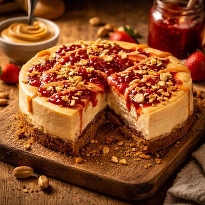 Image of Peanut Butter Jelly Cheesecake