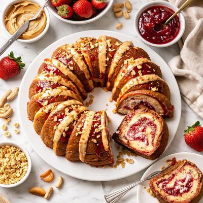 Image of Peanut Butter Jelly Swirl Bundt Cake