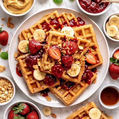 Image of Peanut Butter Jelly Waffles