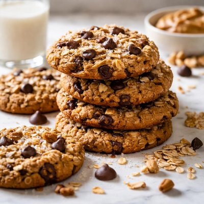 Image of Peanut Butter Oatmeal Chocolate Chip Cookies