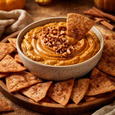 Image of Peanut Butter Pumpkin Dip with Cinnamon Chips