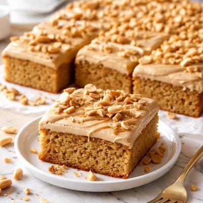 Image of Peanut Butter Sheet Cake with Peanut Butter Frosting