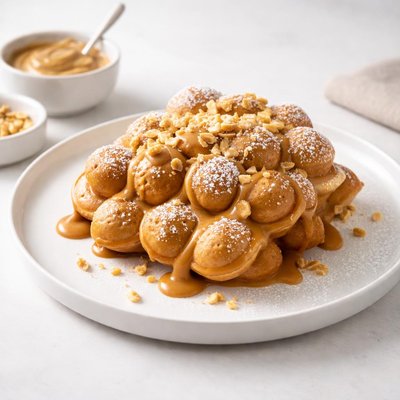 Image of Peanut Butter Sugared Hong Kong Waffles