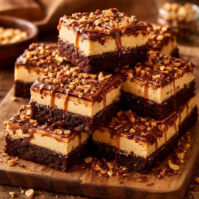 Image of Peanut Butter Toffee Cheesecake Brownies