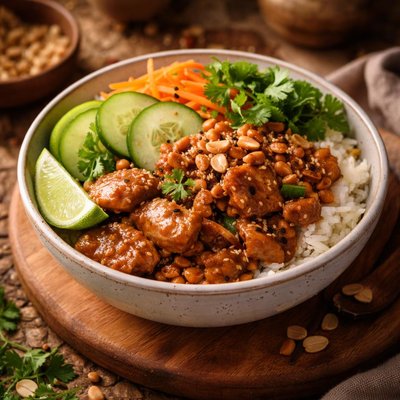 Image of Peanut Chicken or Beef Bowl