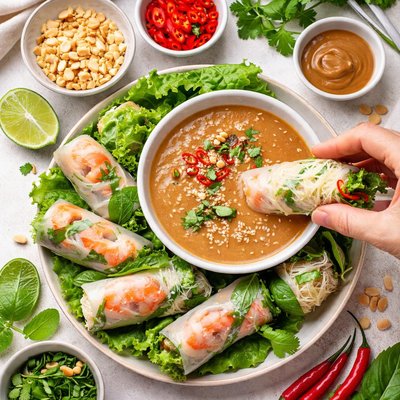 Image of Peanut Dipping Sauce for Vietnamese Spring Roll