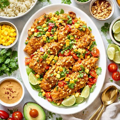 Image of Peanut Ginger Chicken with California Salsa