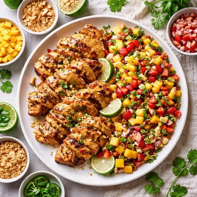 Image of Peanut Ginger Chicken with Fresh Fruit Salsa