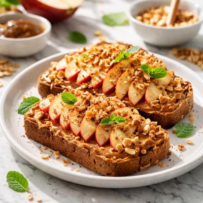 Image of Peanuty Apple Toast