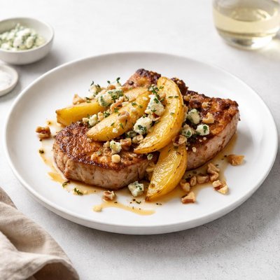 Image of Pear and Blue Cheese Pork Chops